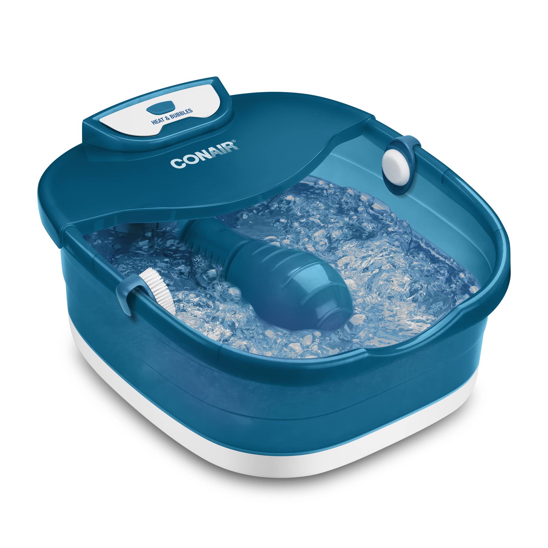 Conair Pedicure Foot Spa Bath with Heat reaching 104 Degrees Massaging Foot Rollers Soothing Bubbles Pumice Stone and Nail Brush Included