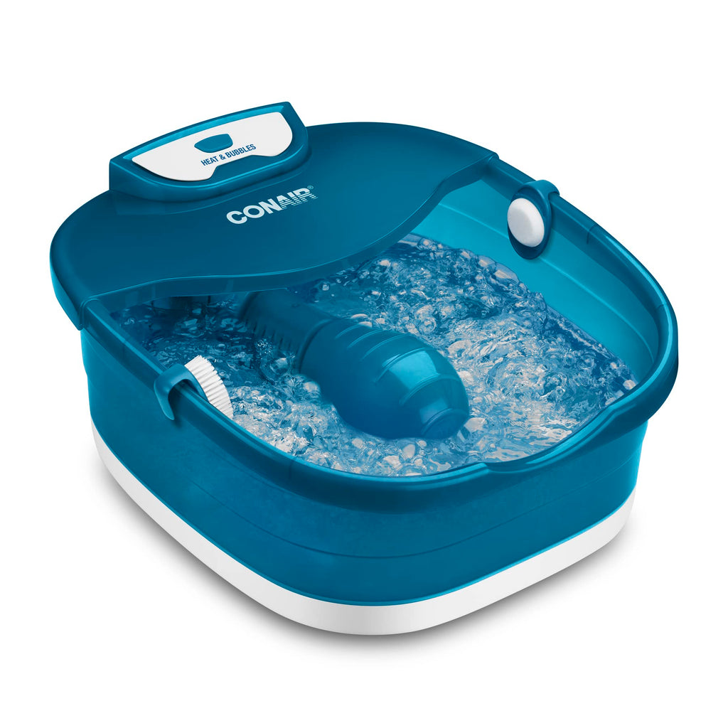 Conair Pedicure Foot Spa Bath with Heat reaching 104 Degrees Massaging Foot Rollers Soothing Bubbles Pumice Stone and Nail Brush Included