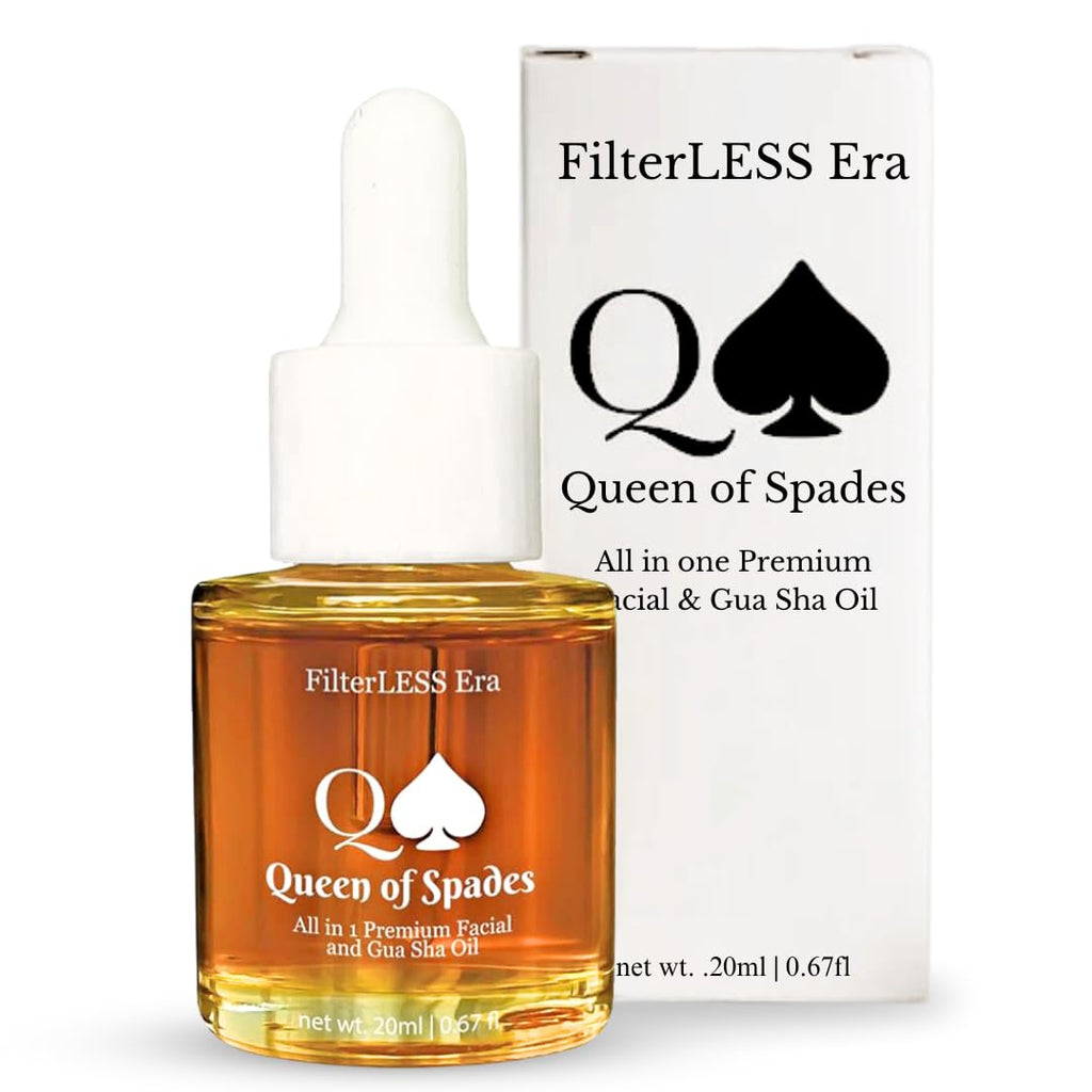 FilterLESS Era Queen of Spades All-in-One Gua Sha Oil & Serum | Jojoba Squalane & Rosehip Face Oil | Anti-Aging Serum & Moisturizer | Essential Oils for Skin & Gua Sha Facial
